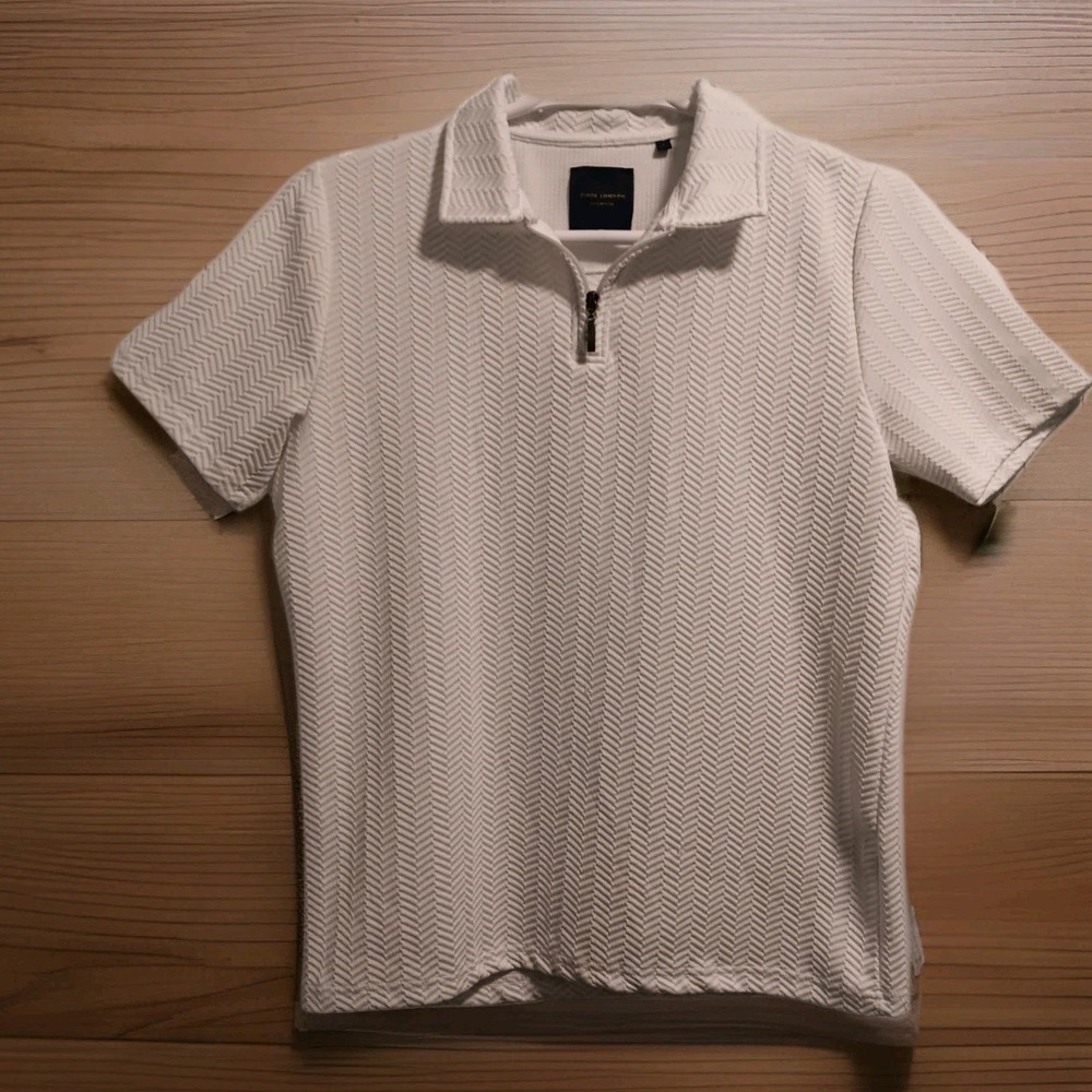Guide London Premium 1/4 Zip Short Sleeve Shirt Womens Large White Polo Top